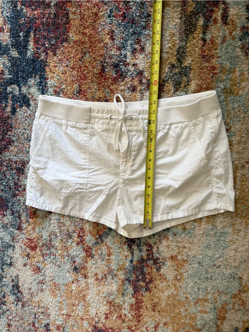 Lou & Grey White Ribbed Drawstring Shorts - Picture 3 of 9